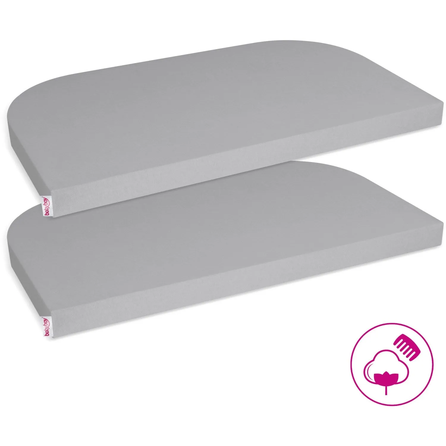 babybay® Grey Jersey Cover Deluxe Sheet 2-Pack Boxspring Xxl