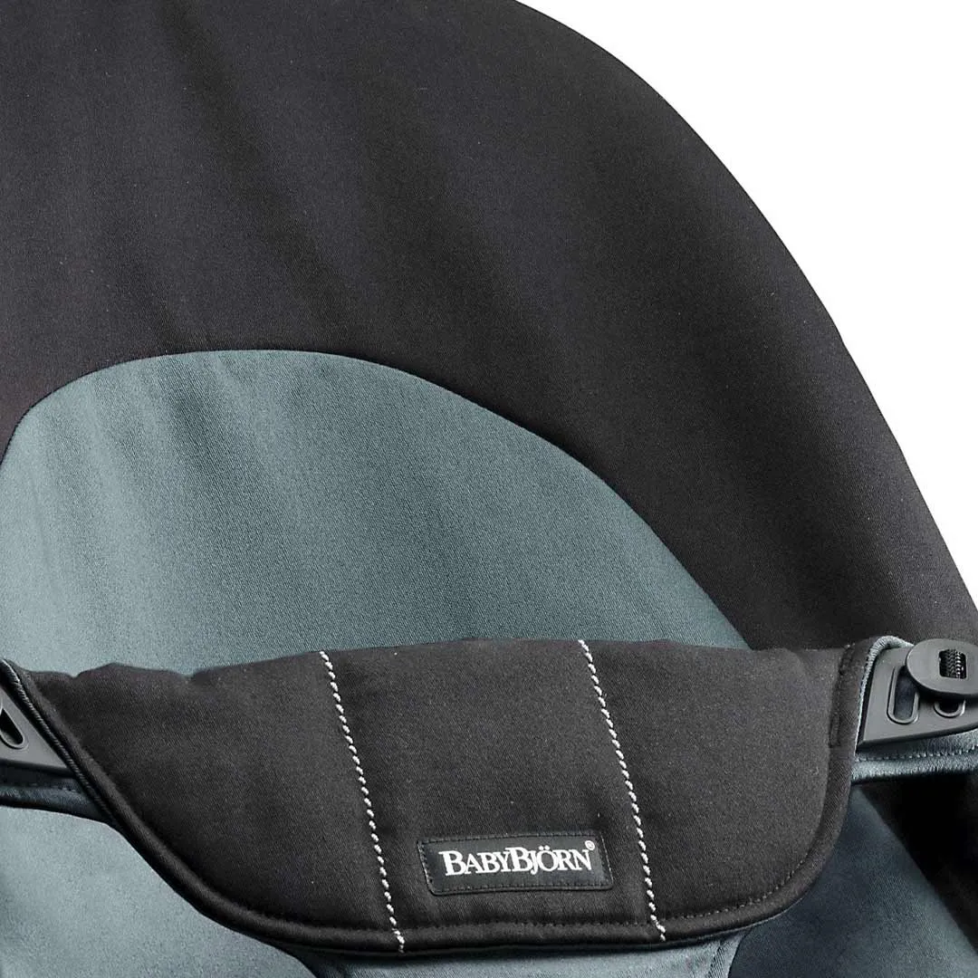 BabyBjorn Balance Soft Cotton Baby Bouncer - Black Frame - Black/Dark Grey