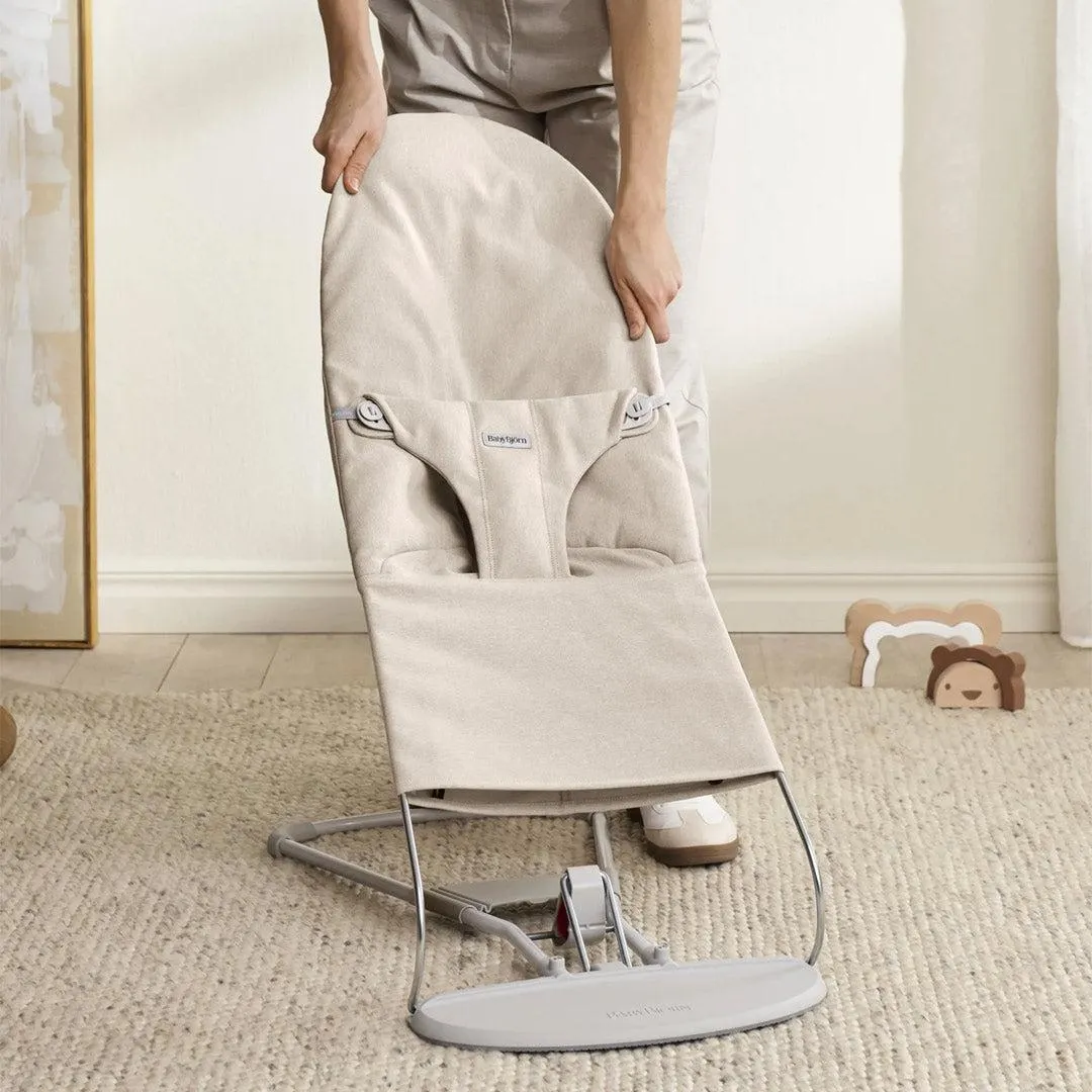 BabyBjrn Baby Bouncer Bliss Seat Fabric - Beige/ Grey  - Woven/Jersey