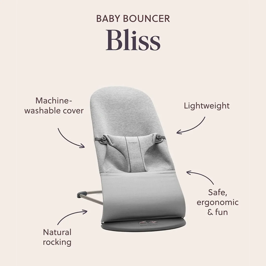 BabyBjrn Bouncer Bliss Woven Mlange - Light Grey