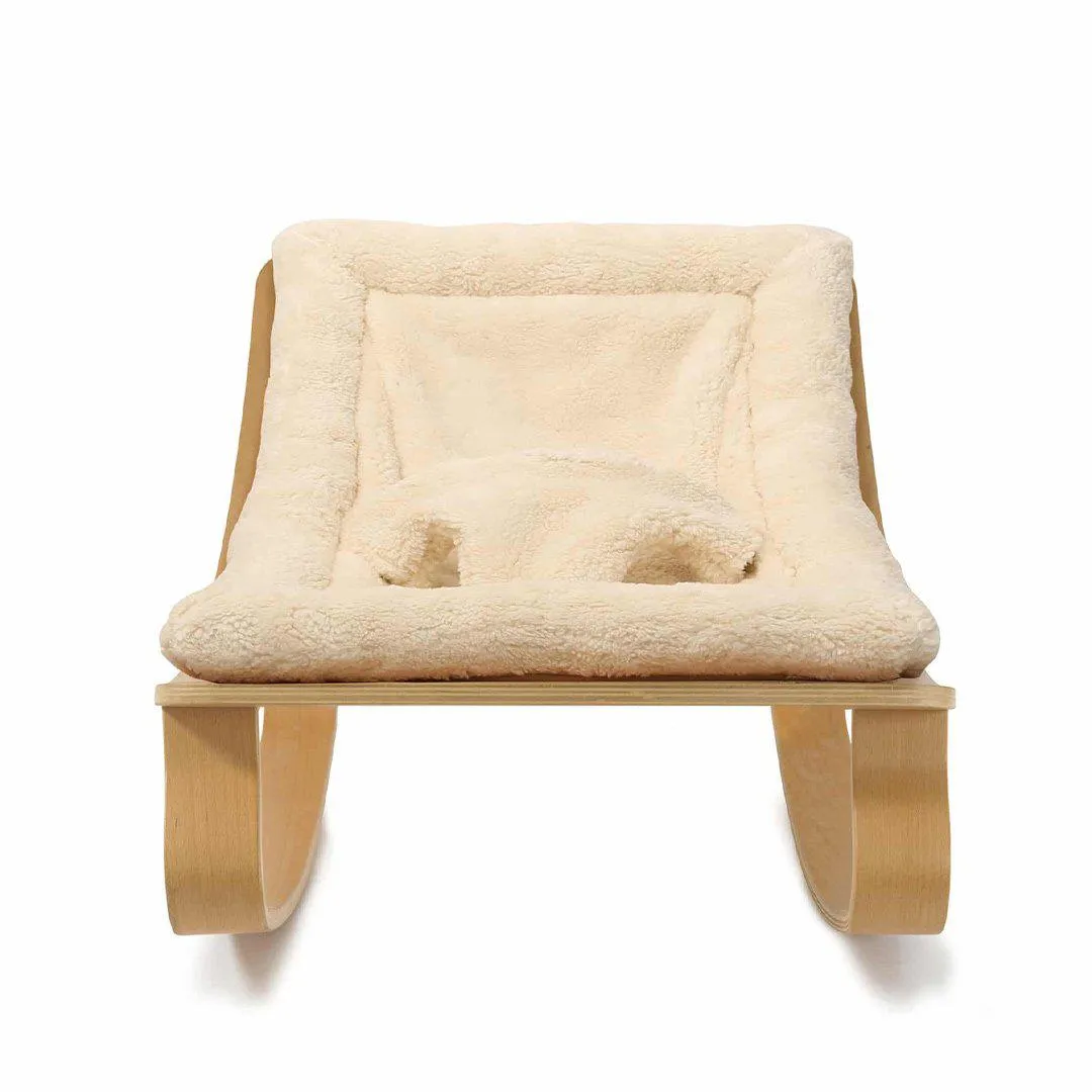 Charlie Crane LEVO Baby Rocker - Beech   Teddy Fur Milk