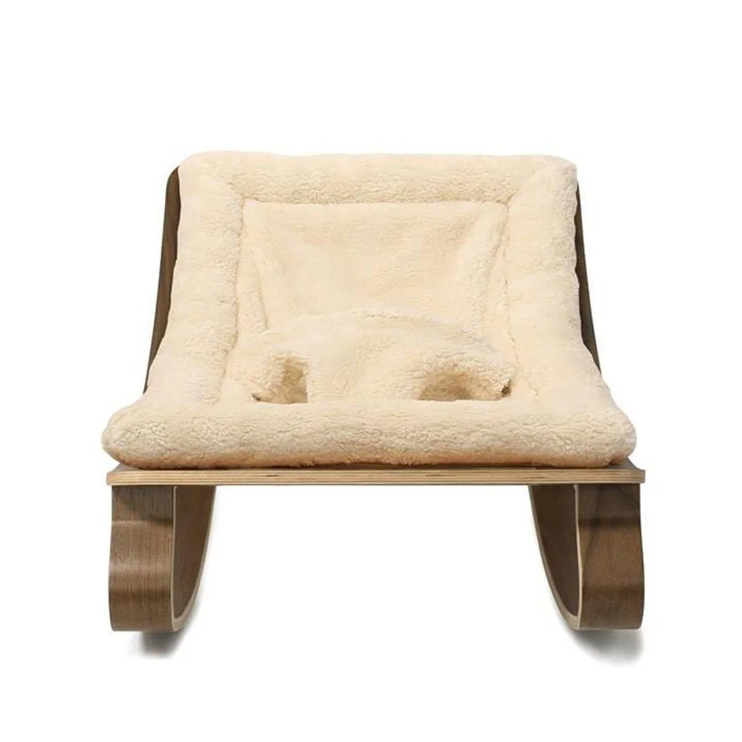 Charlie Crane LEVO Baby Rocker - Walnut   Teddy Fur Milk