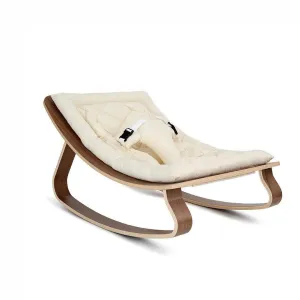 Charlie Crane Walnut  LEVO Baby Rocker - Organic White