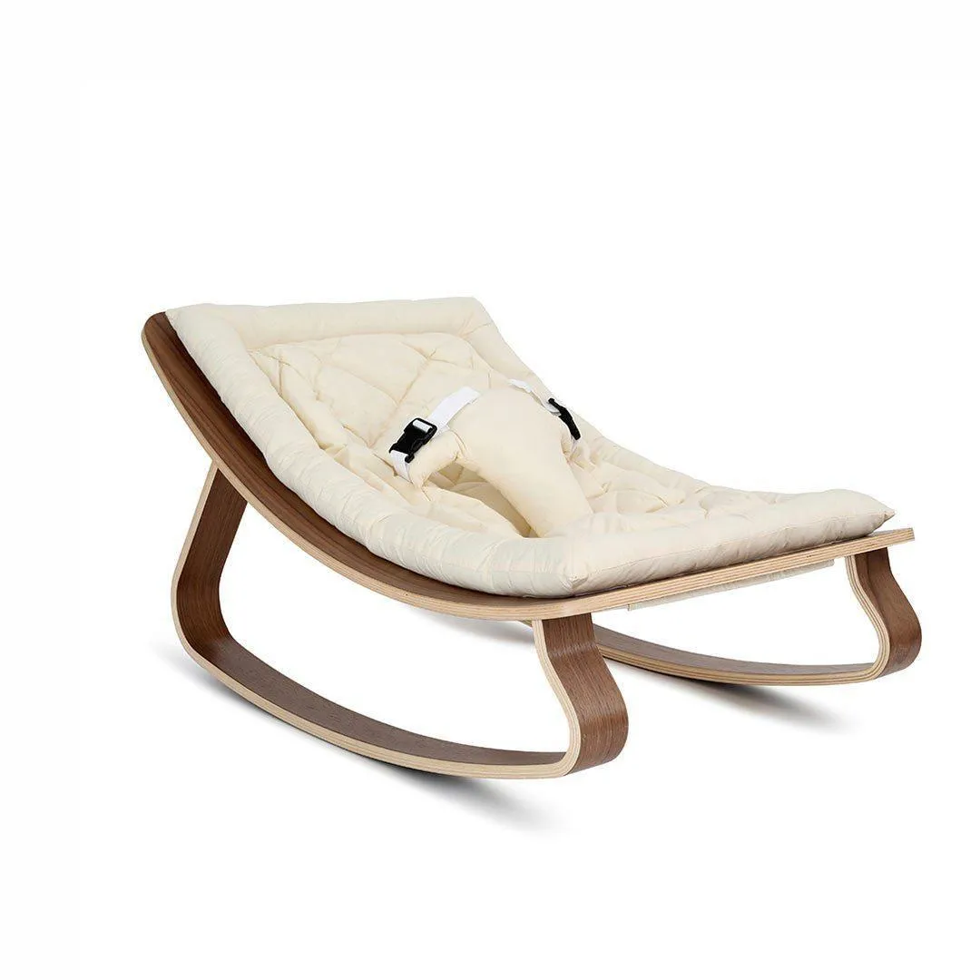 Charlie Crane Walnut  LEVO Baby Rocker - Organic White