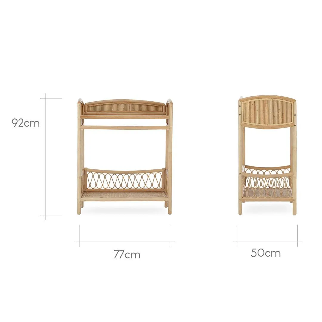 CuddleCo Aria Changer   Hanging Rail - Rattan