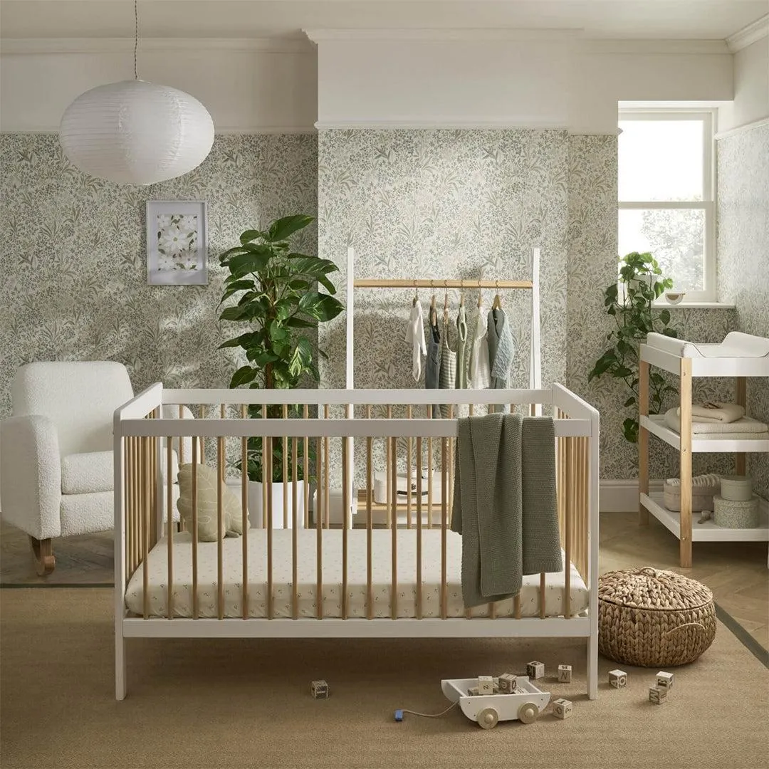 CuddleCo Nola Clothes Rail - White/Natural