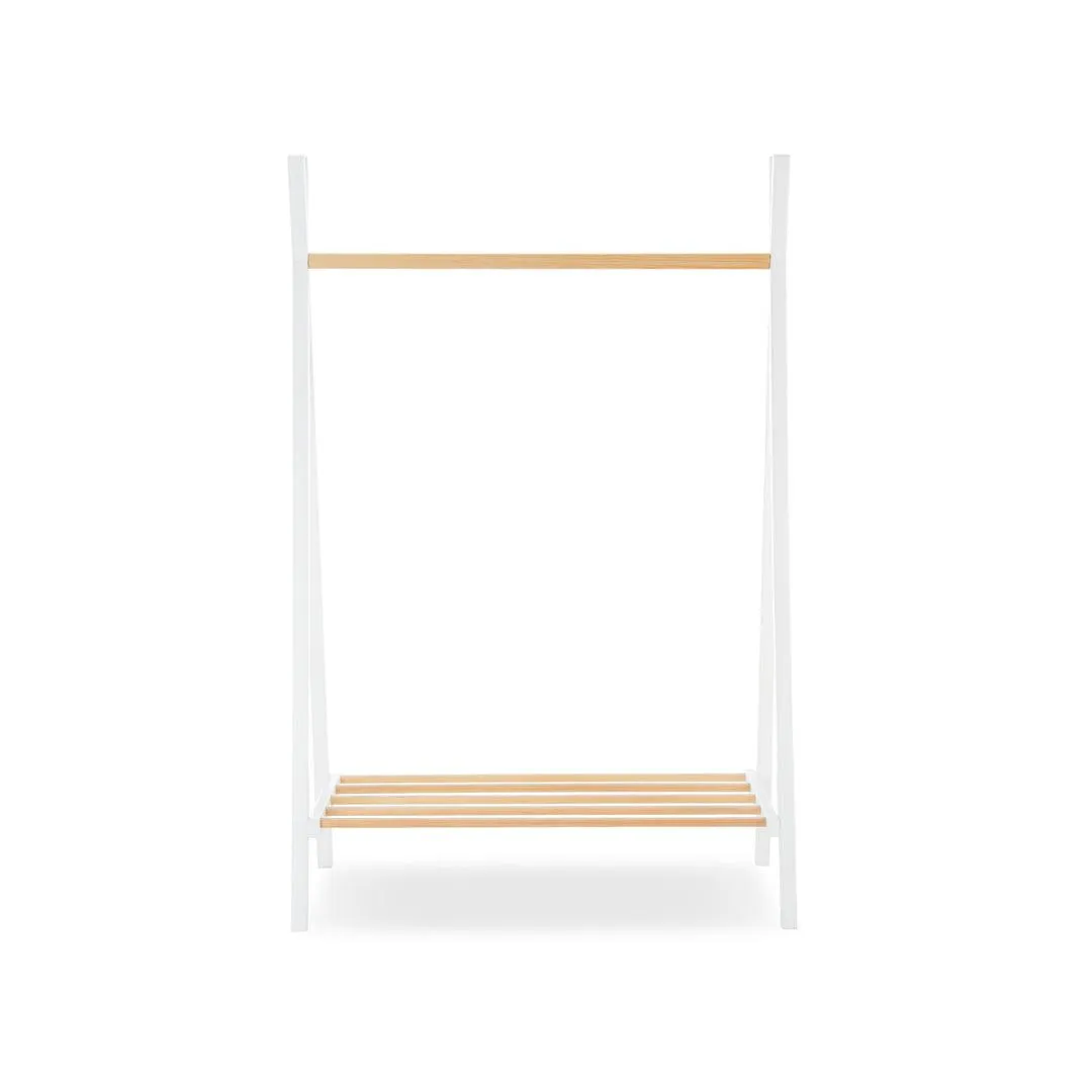 CuddleCo Nola Clothes Rail - White/Natural