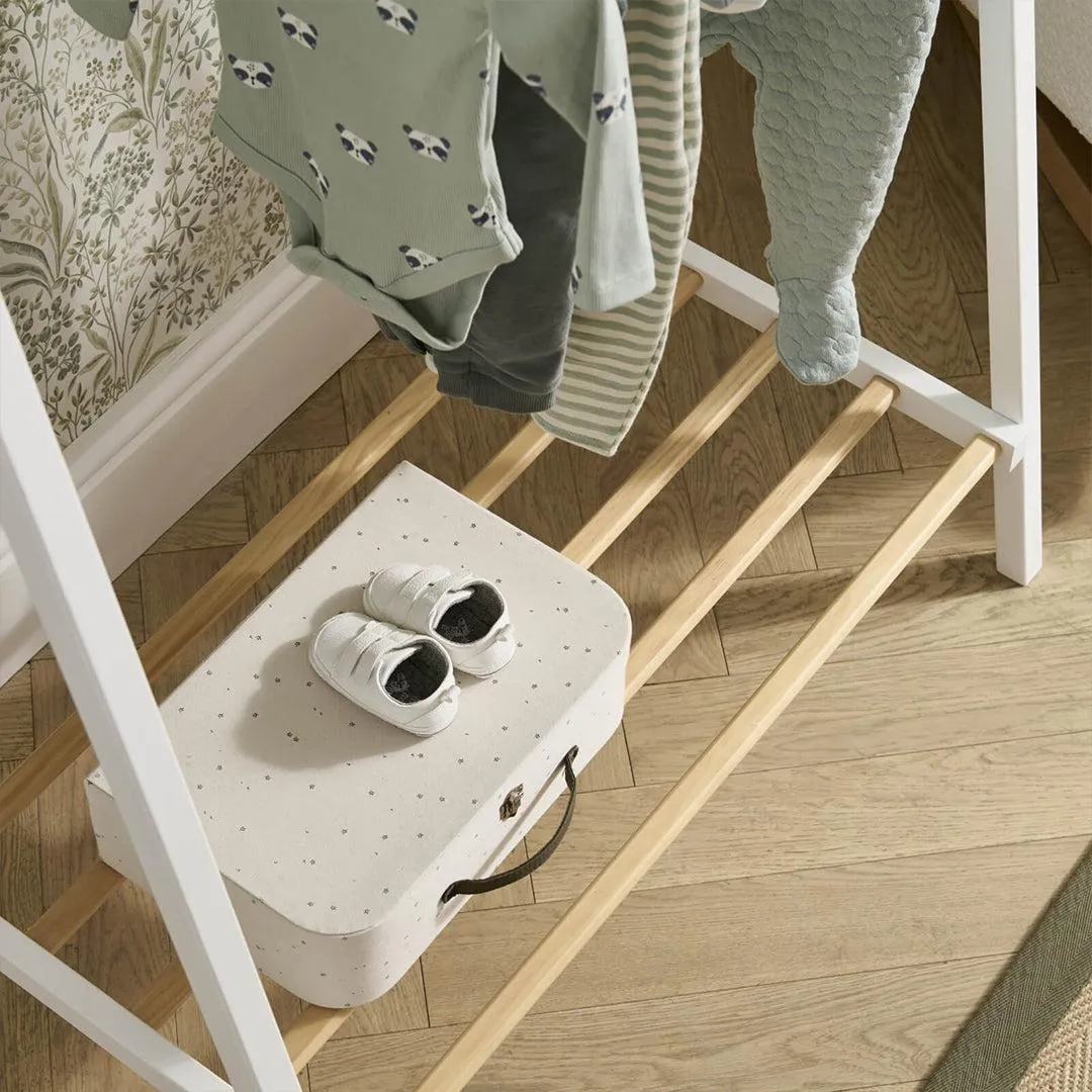 CuddleCo Nola Clothes Rail - White/Natural