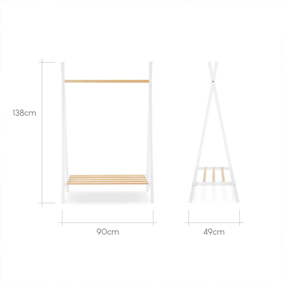 CuddleCo Nola Clothes Rail - White/Natural