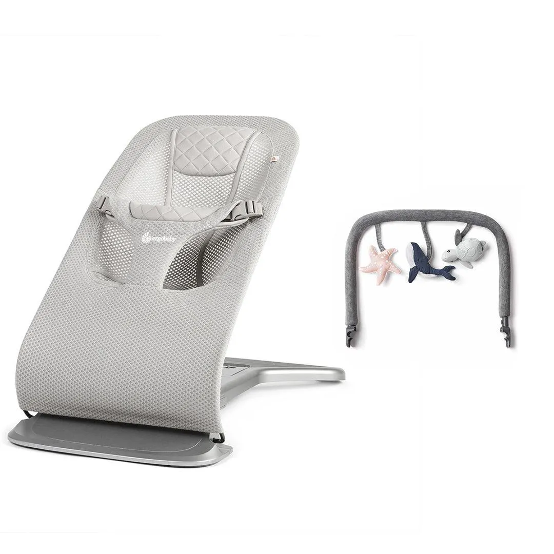 Ergobaby Evolve Mesh Baby Bouncer - Light Grey