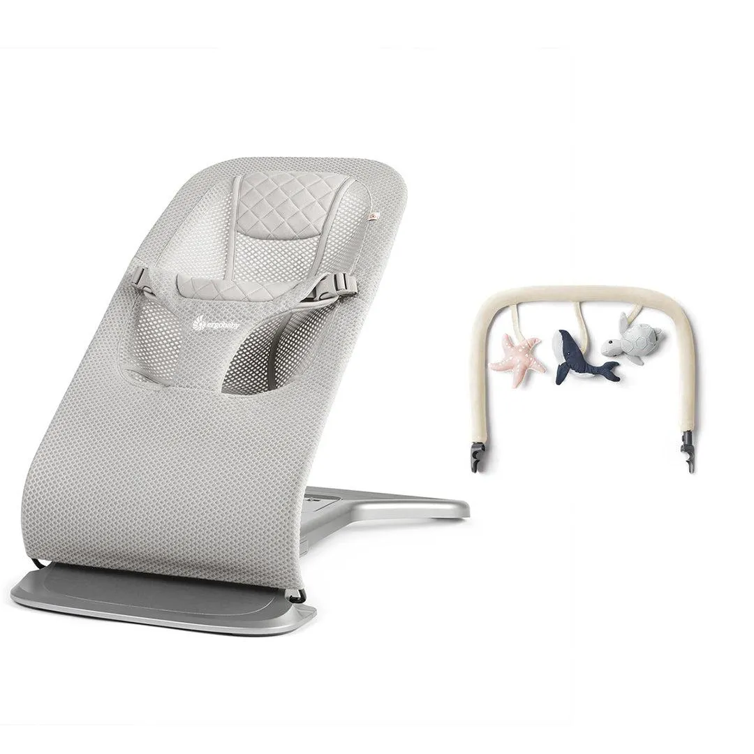 Ergobaby Evolve Mesh Baby Bouncer - Light Grey