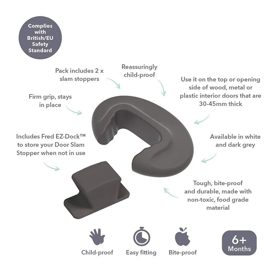 Fred Door Slam Stoppers - Dark Grey V2 - 2 Pack