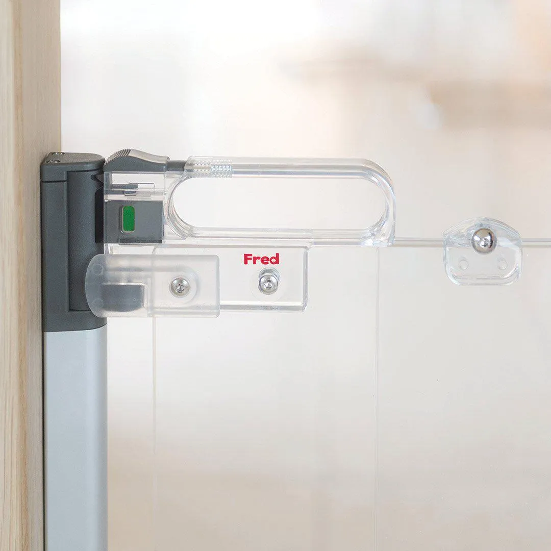 Fred Screw Fit Stairgate - Clear Acrylic Panel/Dark Grey Fittings
