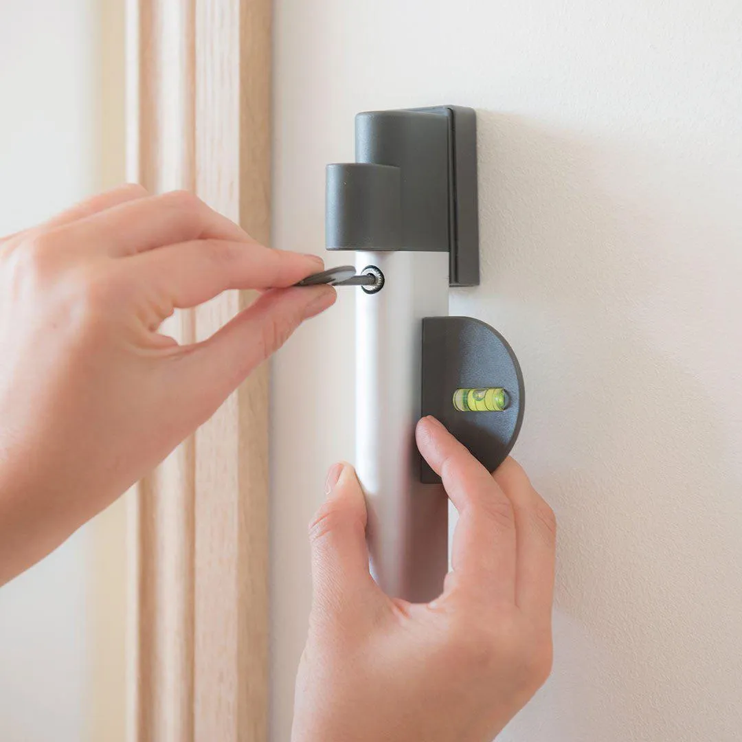 Fred Screw Fit Stairgate - Clear Acrylic Panel/Dark Grey Fittings