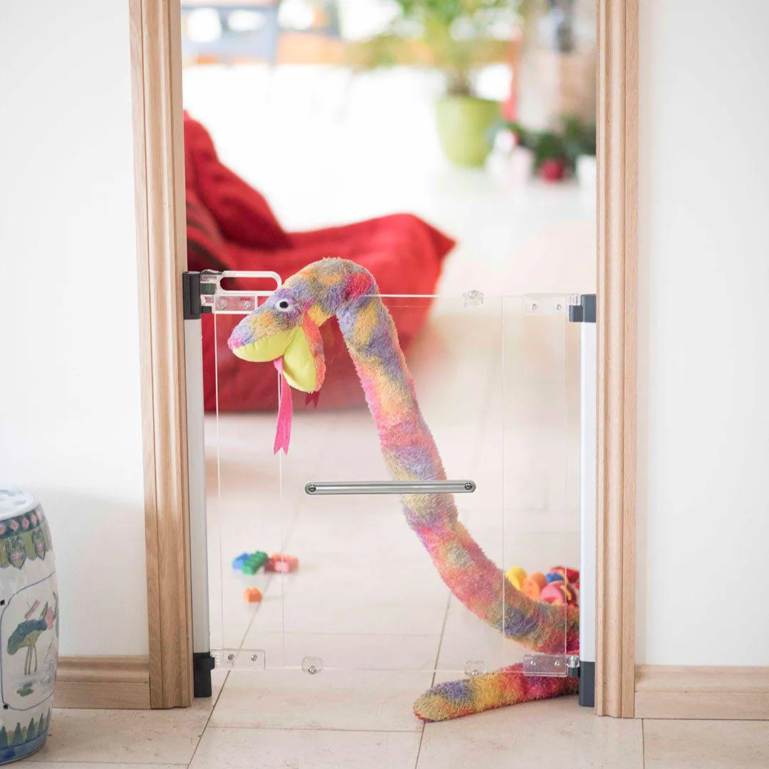 Fred Screw Fit Stairgate - Clear Acrylic Panel/Dark Grey Fittings