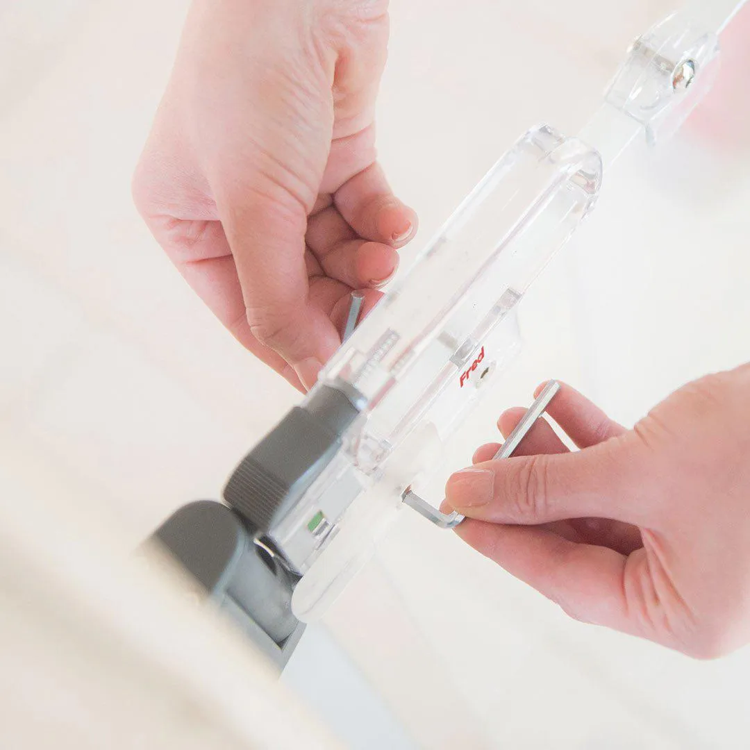 Fred Screw Fit Stairgate - Clear Acrylic Panel/Dark Grey Fittings