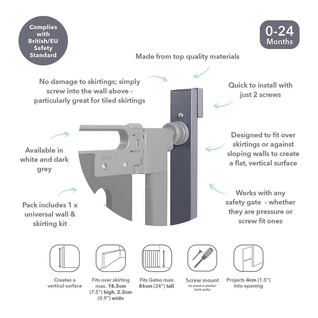 Fred Universal Wall   Skirting Kit - Dark Grey