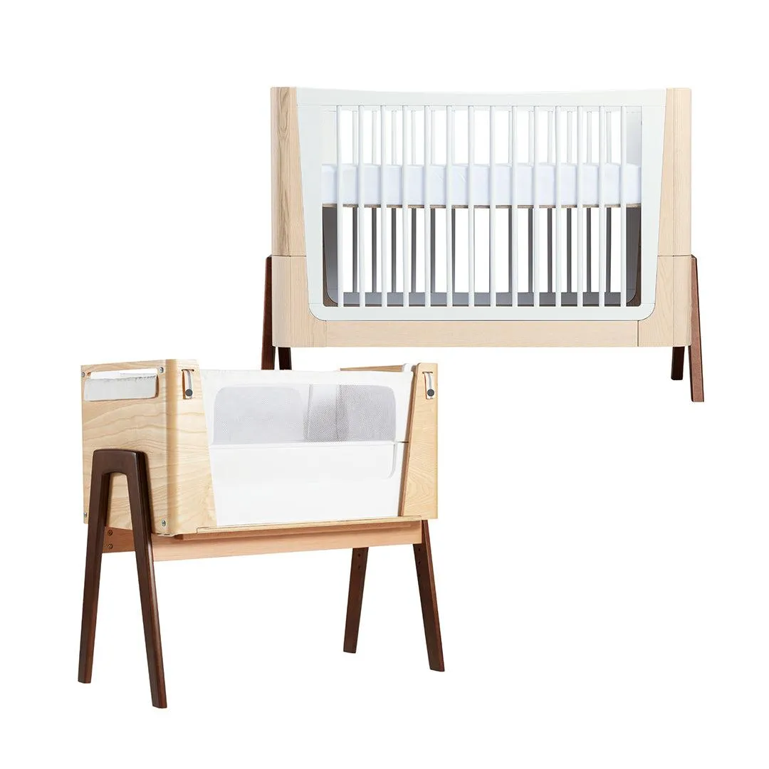 Gaia Baby Hera Cot Bed   Bedside Crib Two Piece Bundle - Natural   Walnut