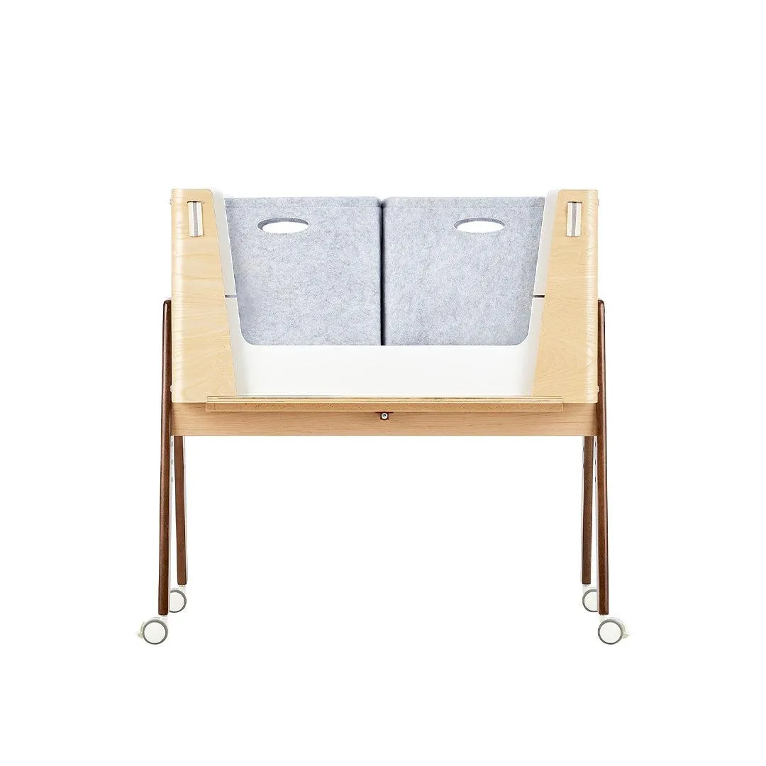 Gaia Baby Hera Cot Bed   Bedside Crib Two Piece Bundle - Natural   Walnut