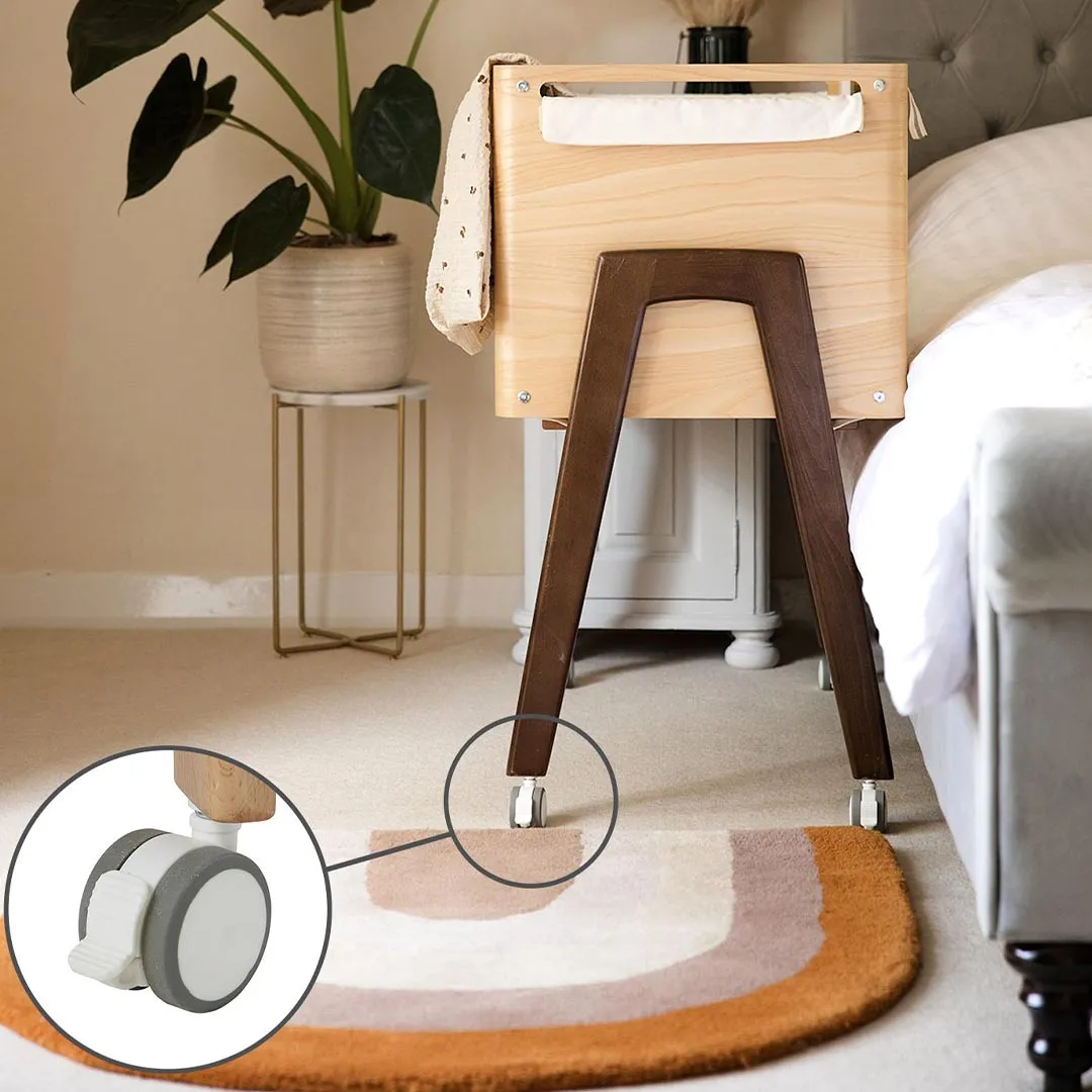 Gaia Baby Hera Cot Bed   Bedside Crib Two Piece Bundle - Natural   Walnut