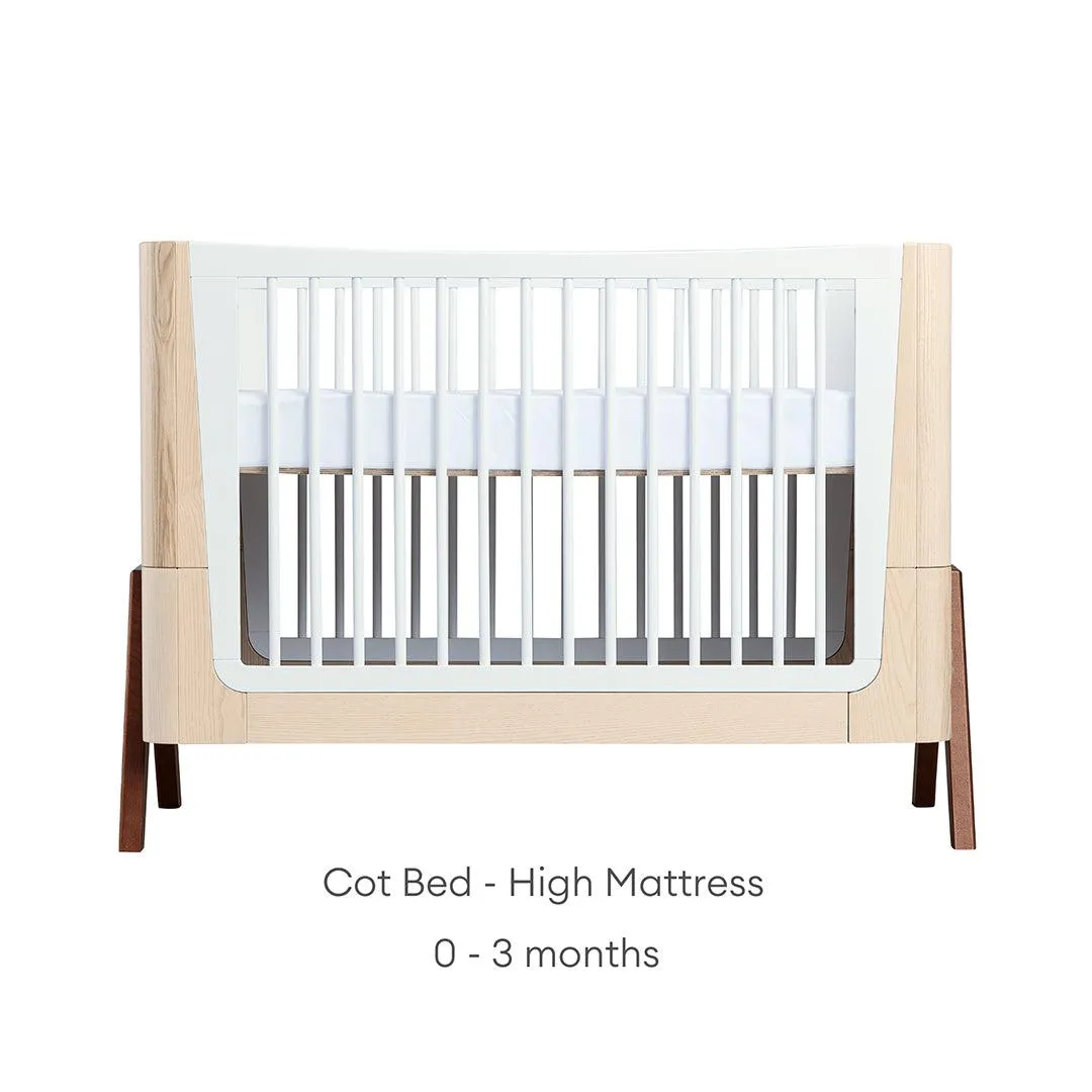 Gaia Baby Hera Cot Bed   Dresser Two Piece Bundle - Natural   Walnut