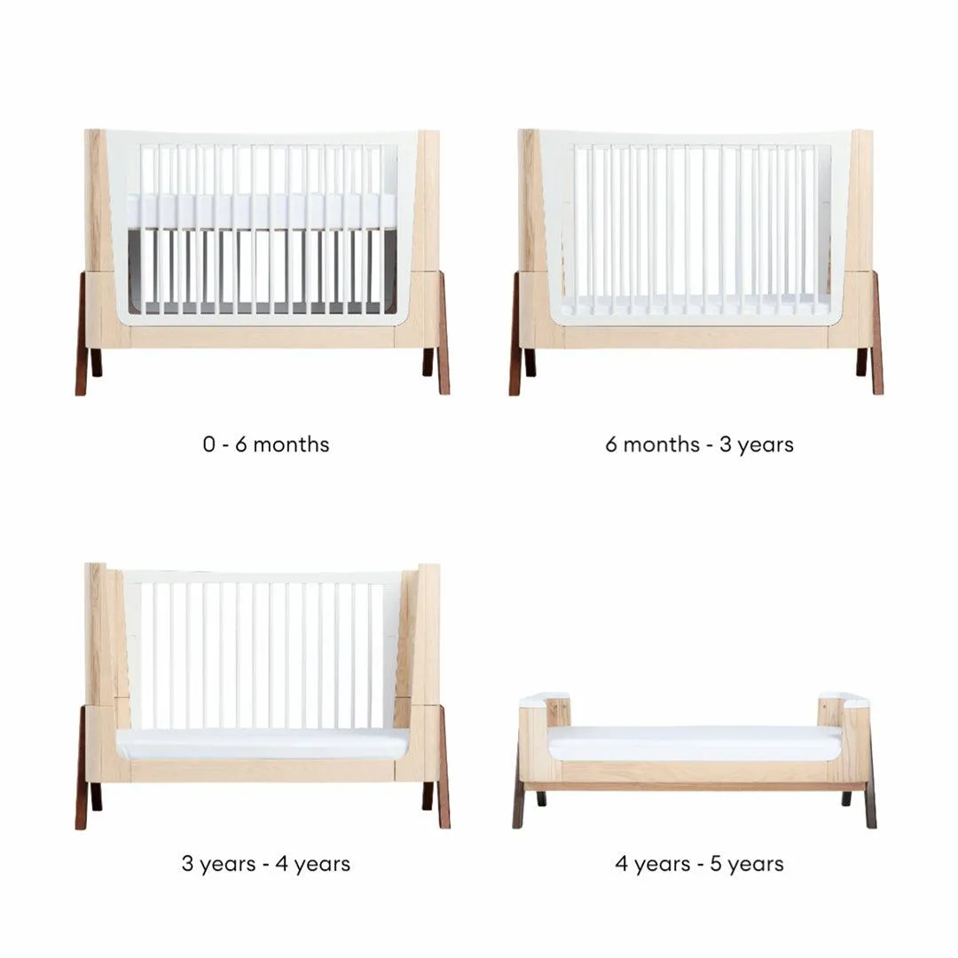 Gaia Baby Hera Cot Bed   Dresser Two Piece Bundle - Natural   Walnut