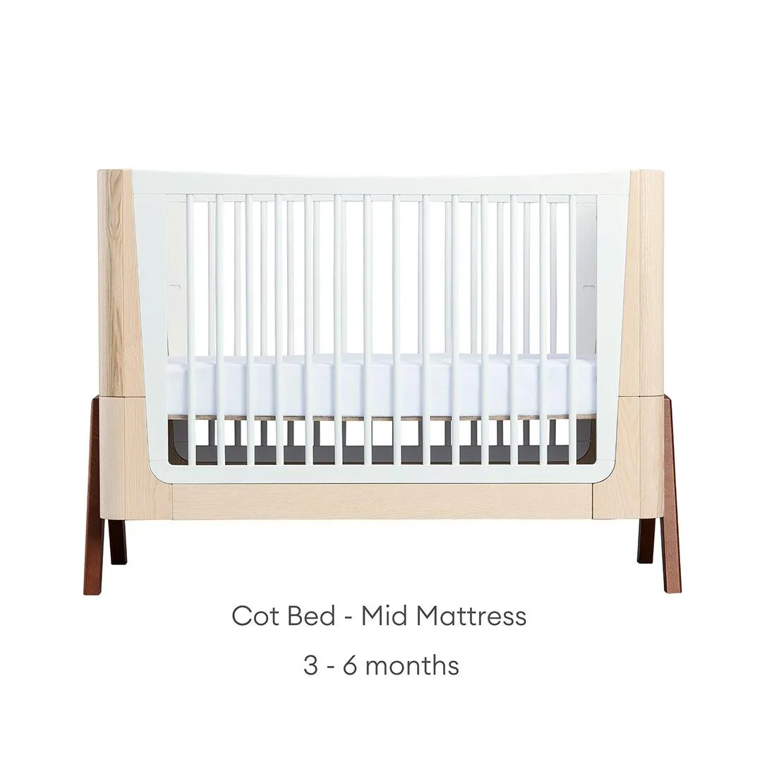 Gaia Baby Hera Cot Bed   Dresser Two Piece Bundle - Natural   Walnut