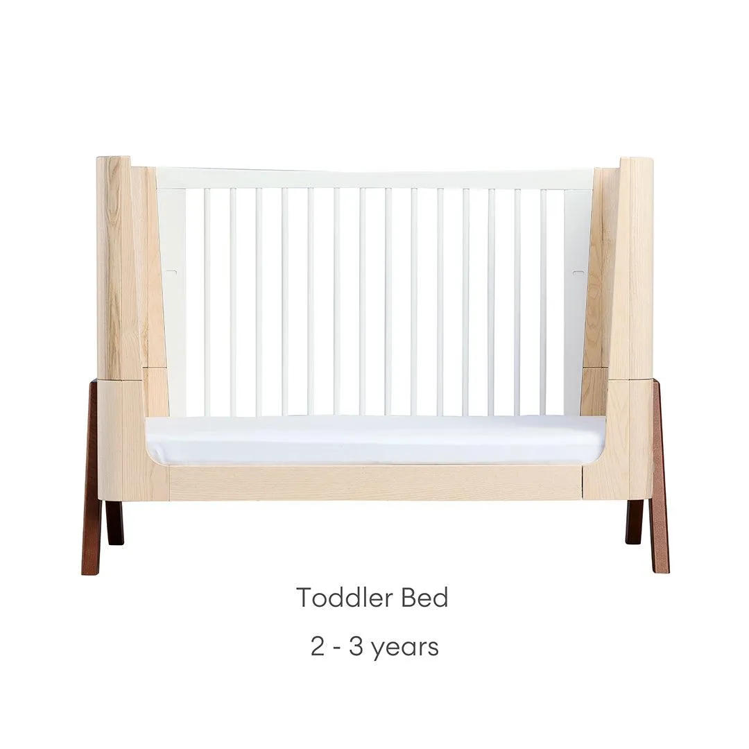 Gaia Baby Hera Cot Bed   Dresser Two Piece Bundle - Natural   Walnut