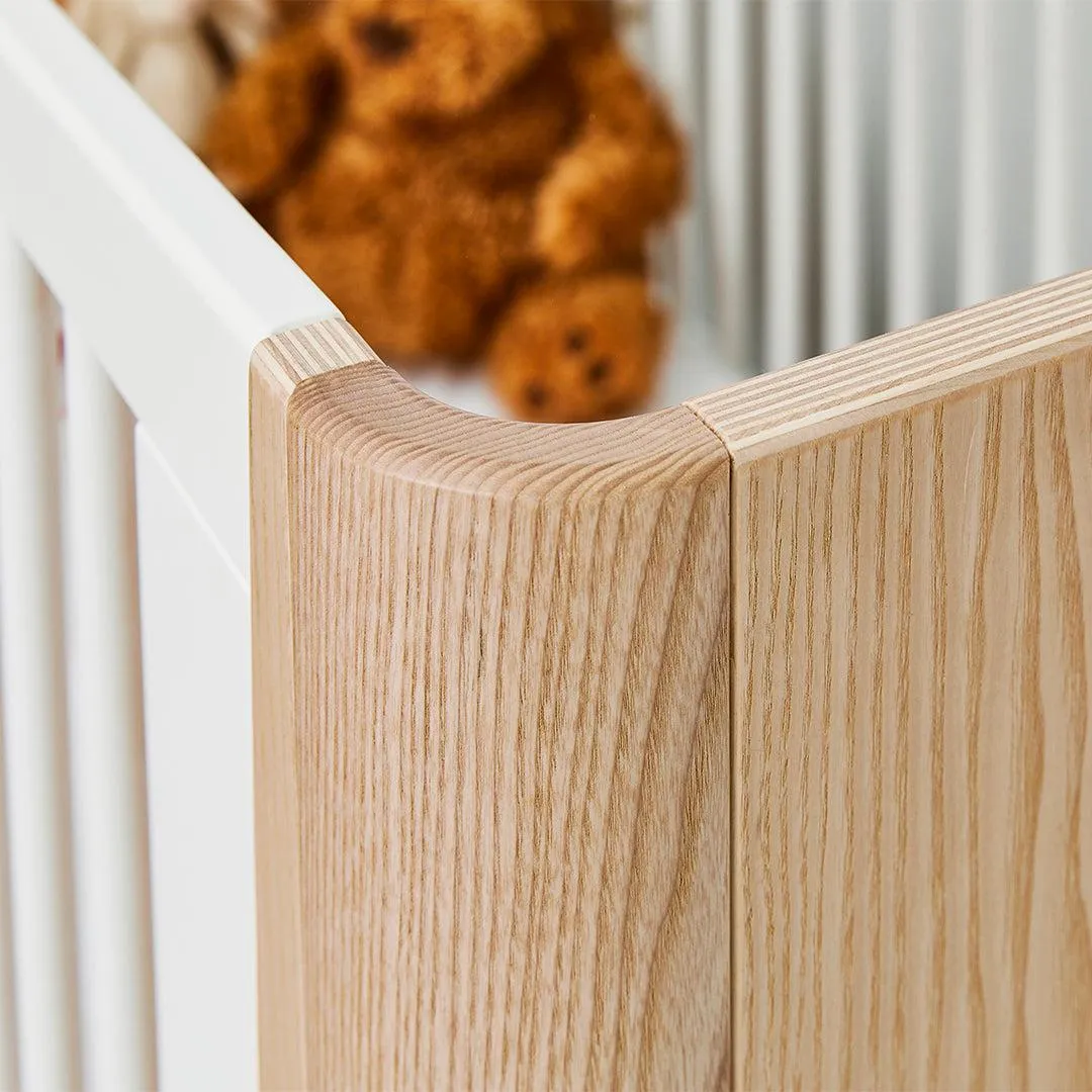 Gaia Baby Hera Cot Bed   Dresser Two Piece Bundle - Natural   Walnut