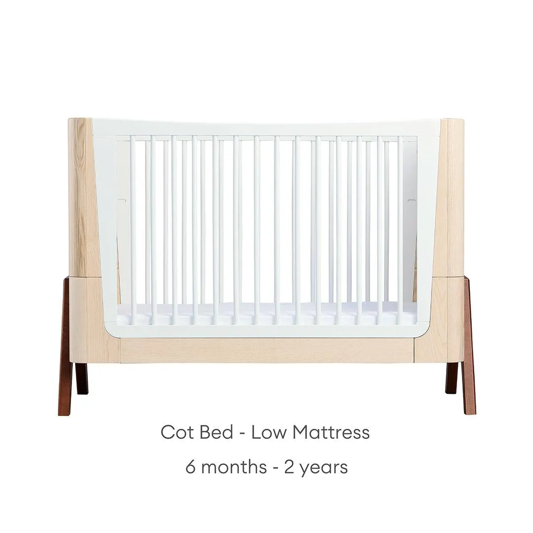 Gaia Baby Hera Cot Bed   Dresser Two Piece Bundle - Natural   Walnut