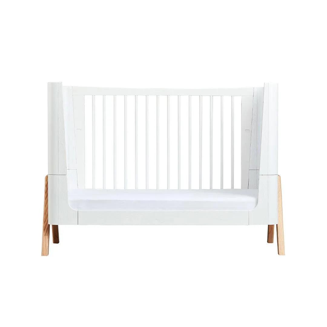 Gaia Baby Hera Cot Bed   Dresser   Wardrobe Three Piece Bundle - Scandi-White   Natural
