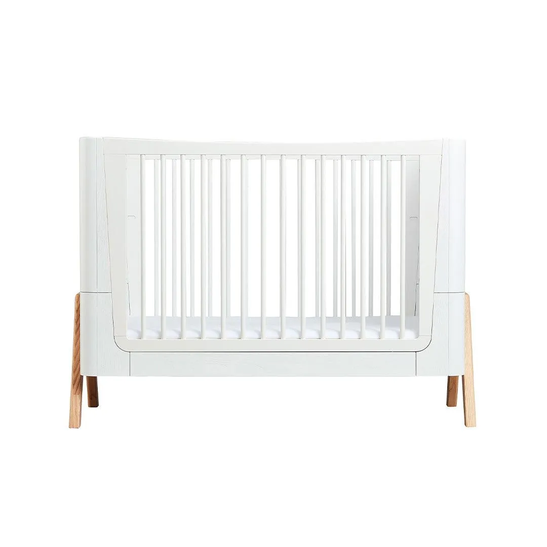Gaia Baby Hera Cot Bed   Dresser   Wardrobe Three Piece Bundle - Scandi-White   Natural