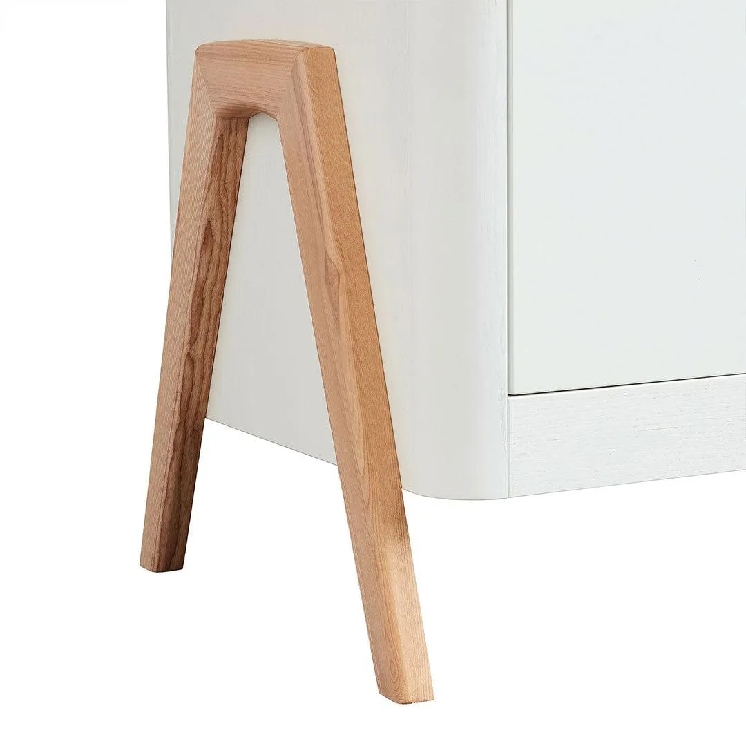 Gaia Baby Hera Cot Bed   Dresser   Wardrobe Three Piece Bundle - Scandi-White   Natural