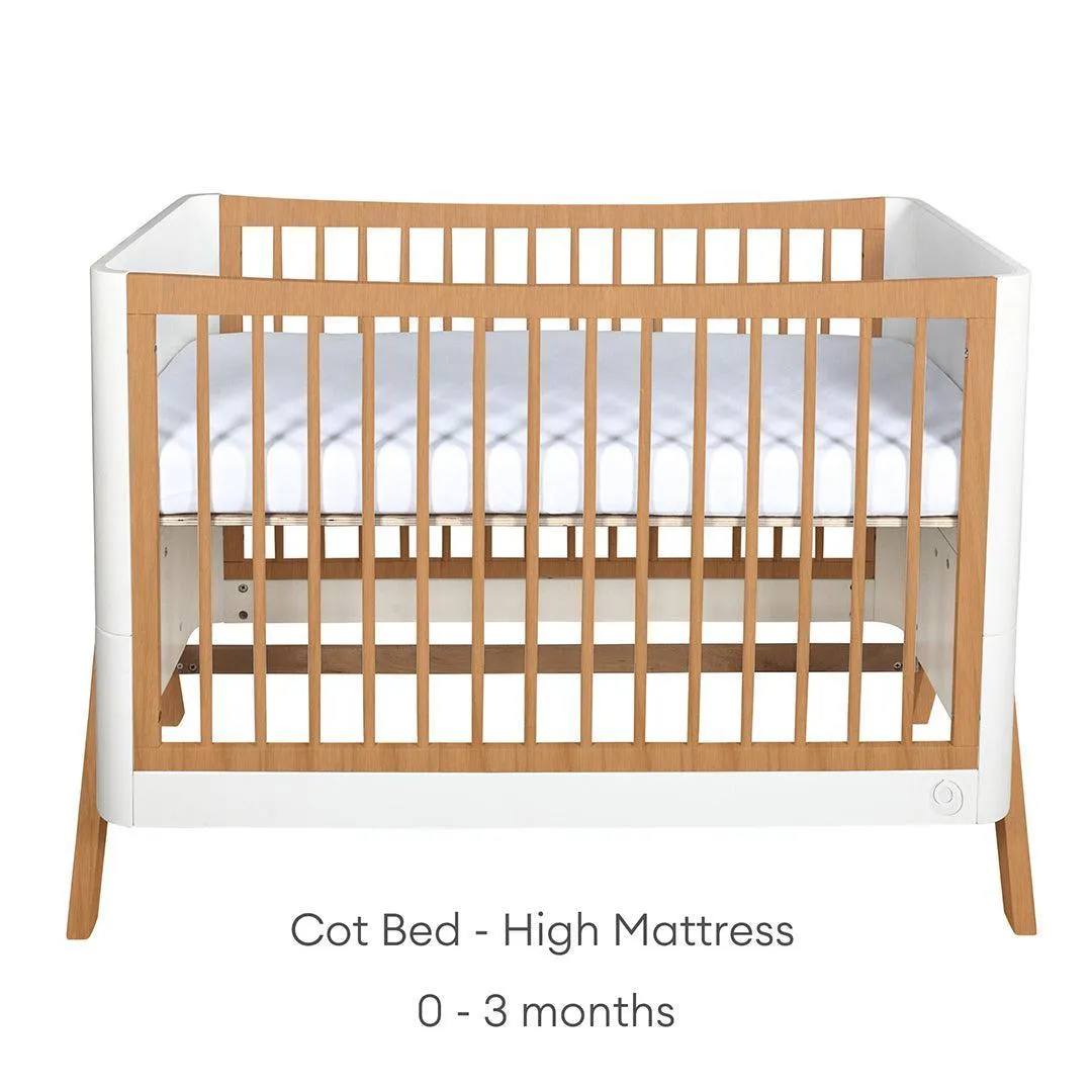 Gaia Baby Hera Cot Bed 'Studio Edit' - White / Oak