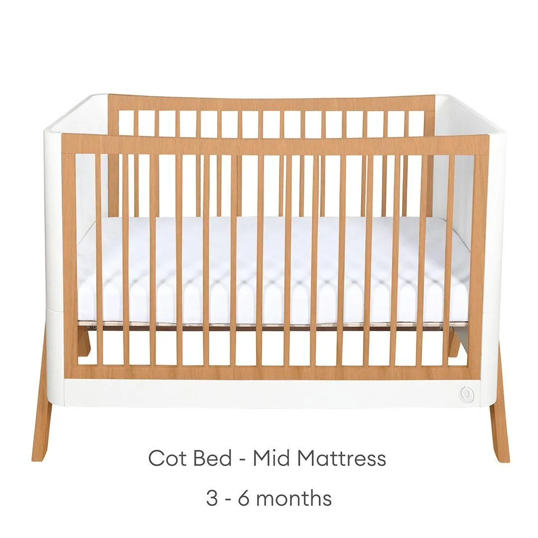 Gaia Baby Hera Cot Bed 'Studio Edit' - White / Oak