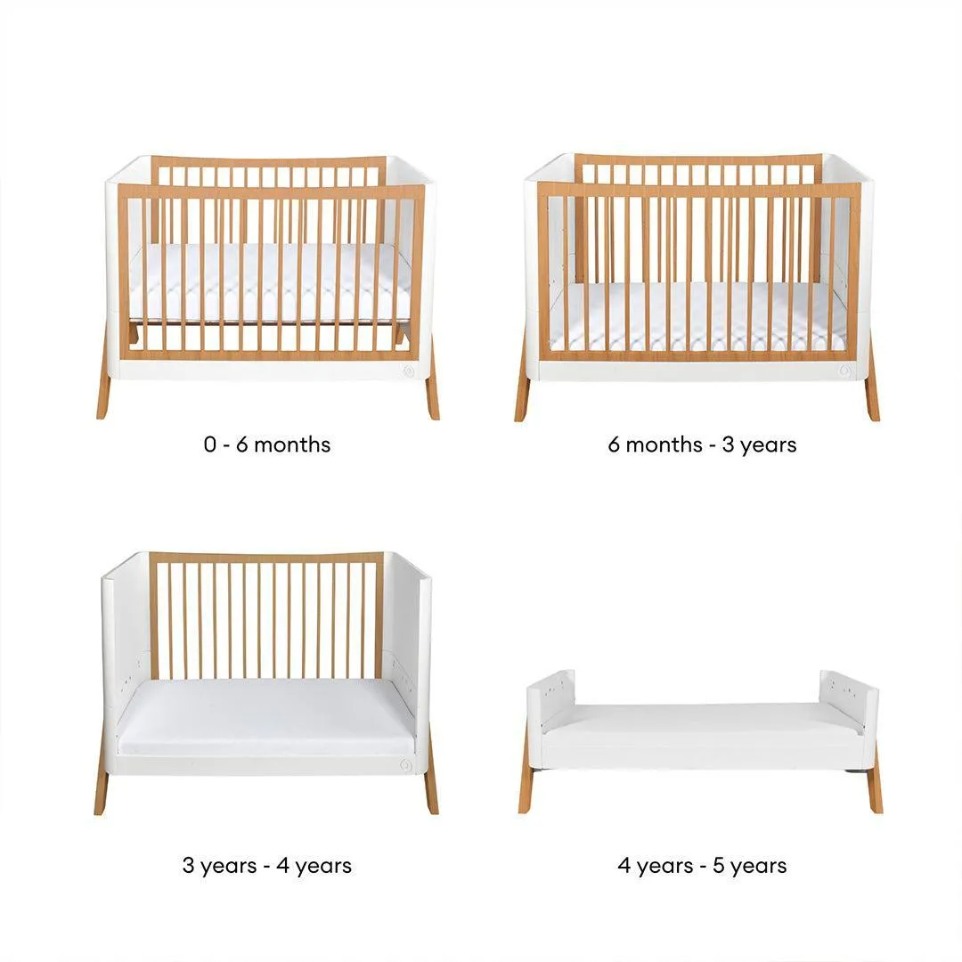 Gaia Baby Hera Cot Bed 'Studio Edit' - White / Oak