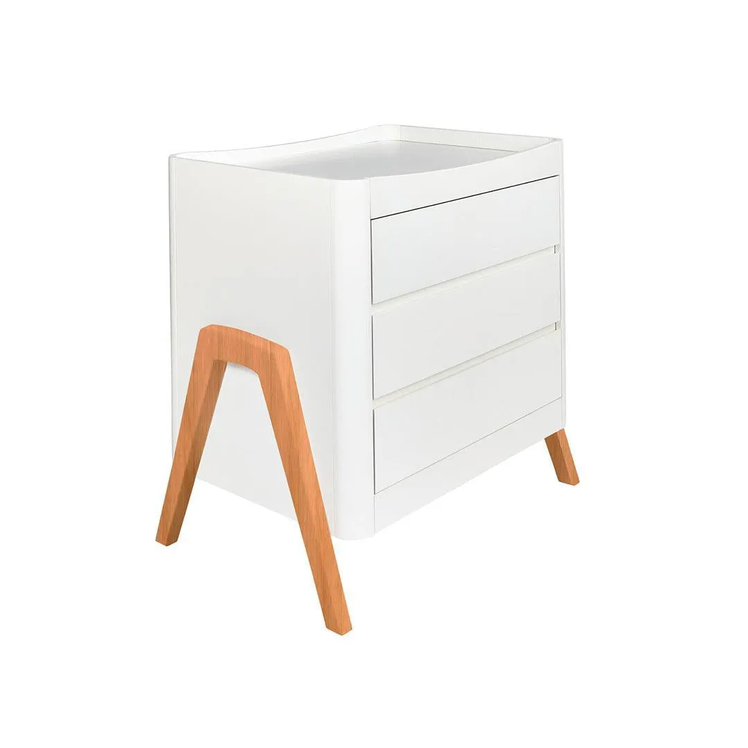 Gaia Baby Hera 'Studio Edit" Two Piece Set (Cot & Dresser) - White / Oak