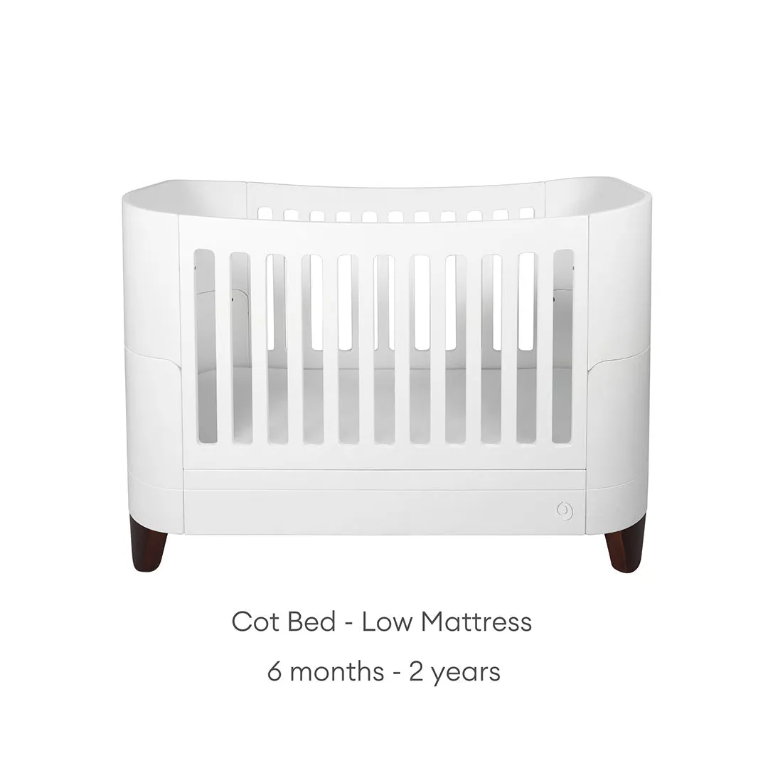 Gaia Baby Serena Cot Bed & Dresser Set - White / Walnut