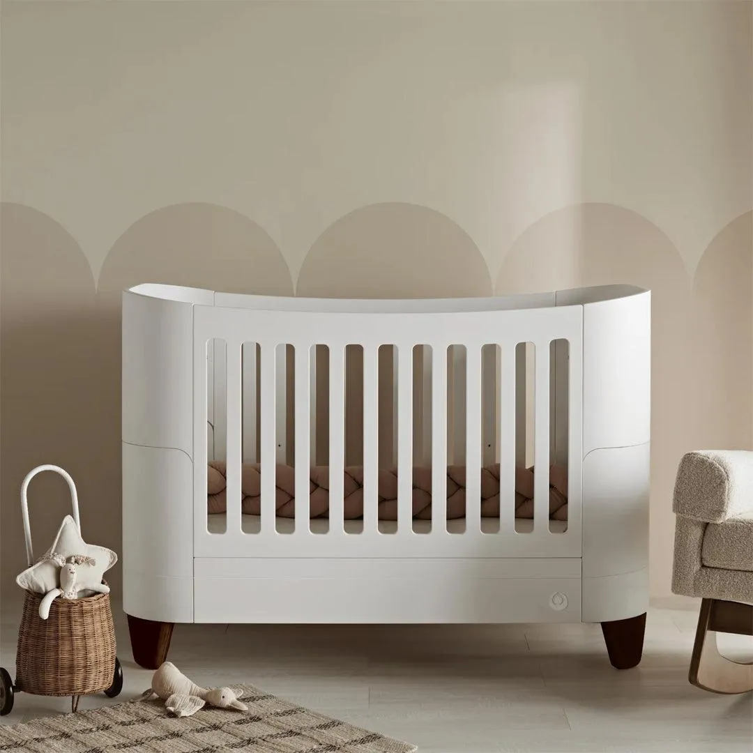 Gaia Baby Serena Cot Bed & Dresser Set - White / Walnut
