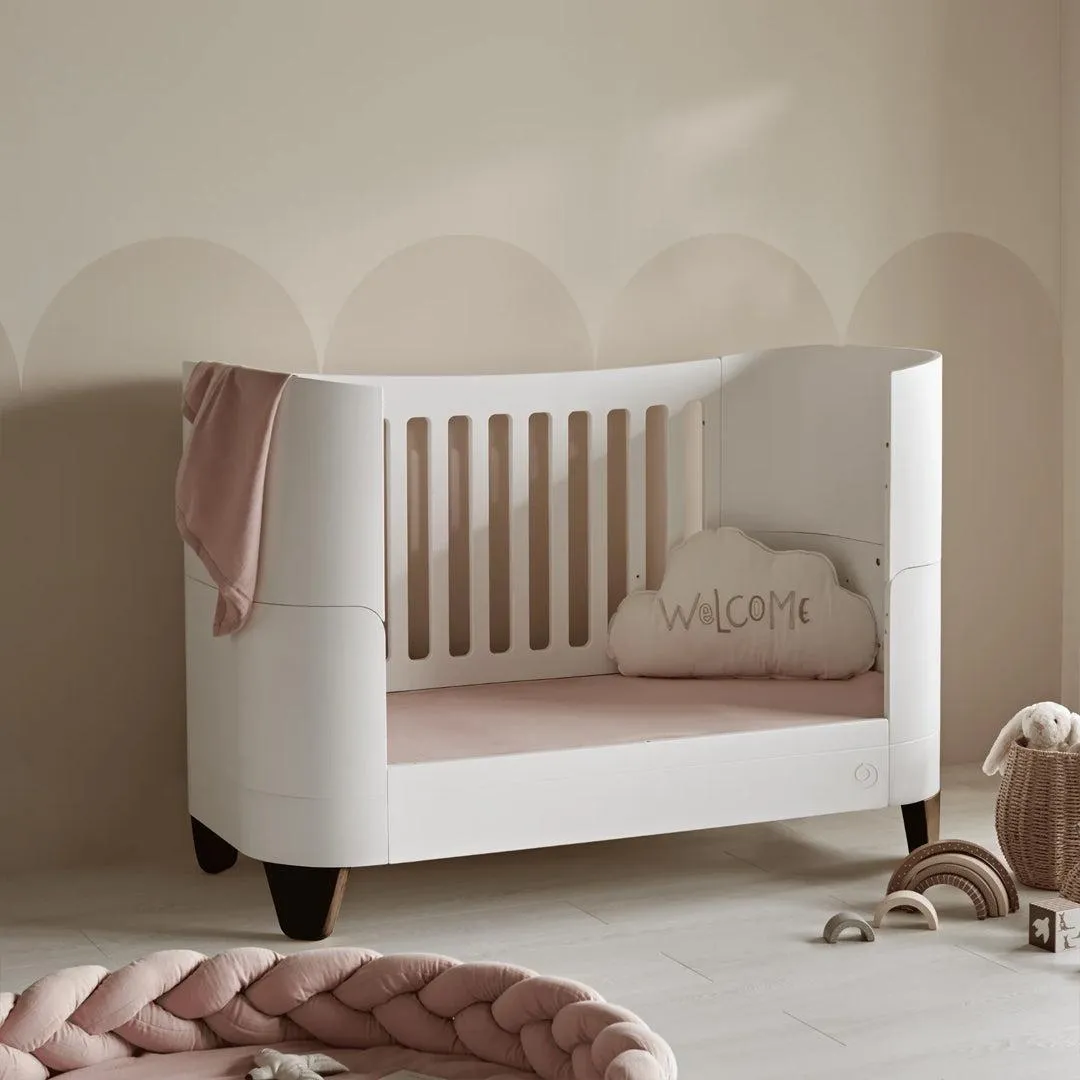 Gaia Baby Serena Cot Bed & Dresser Set - White / Walnut