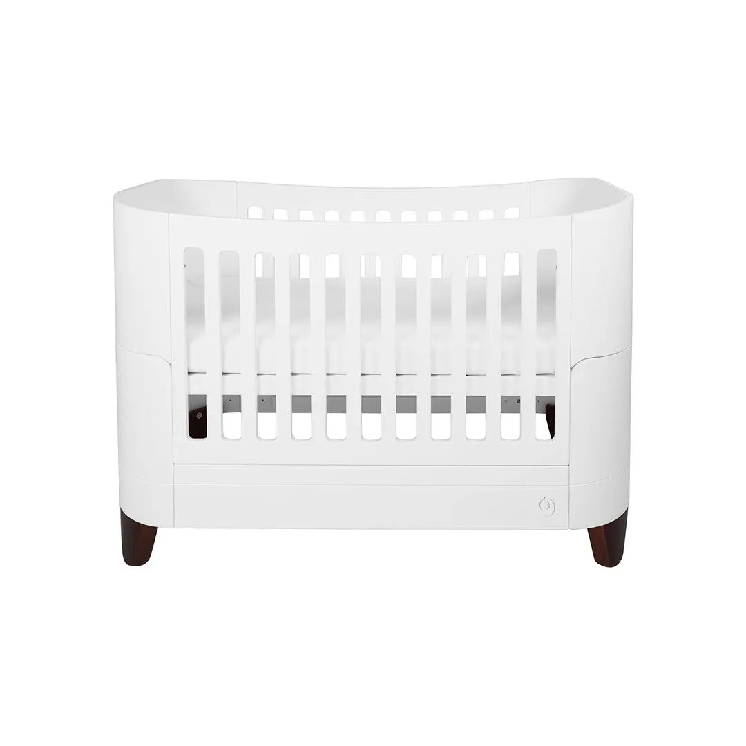 Gaia Baby Serena Cot Bed & Dresser Set - White / Walnut