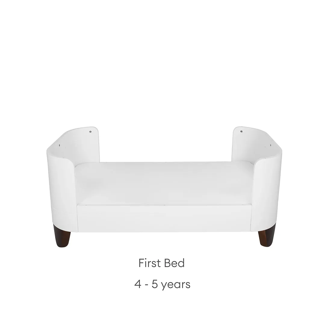 Gaia Baby Serena Cot Bed & Dresser Set - White / Walnut