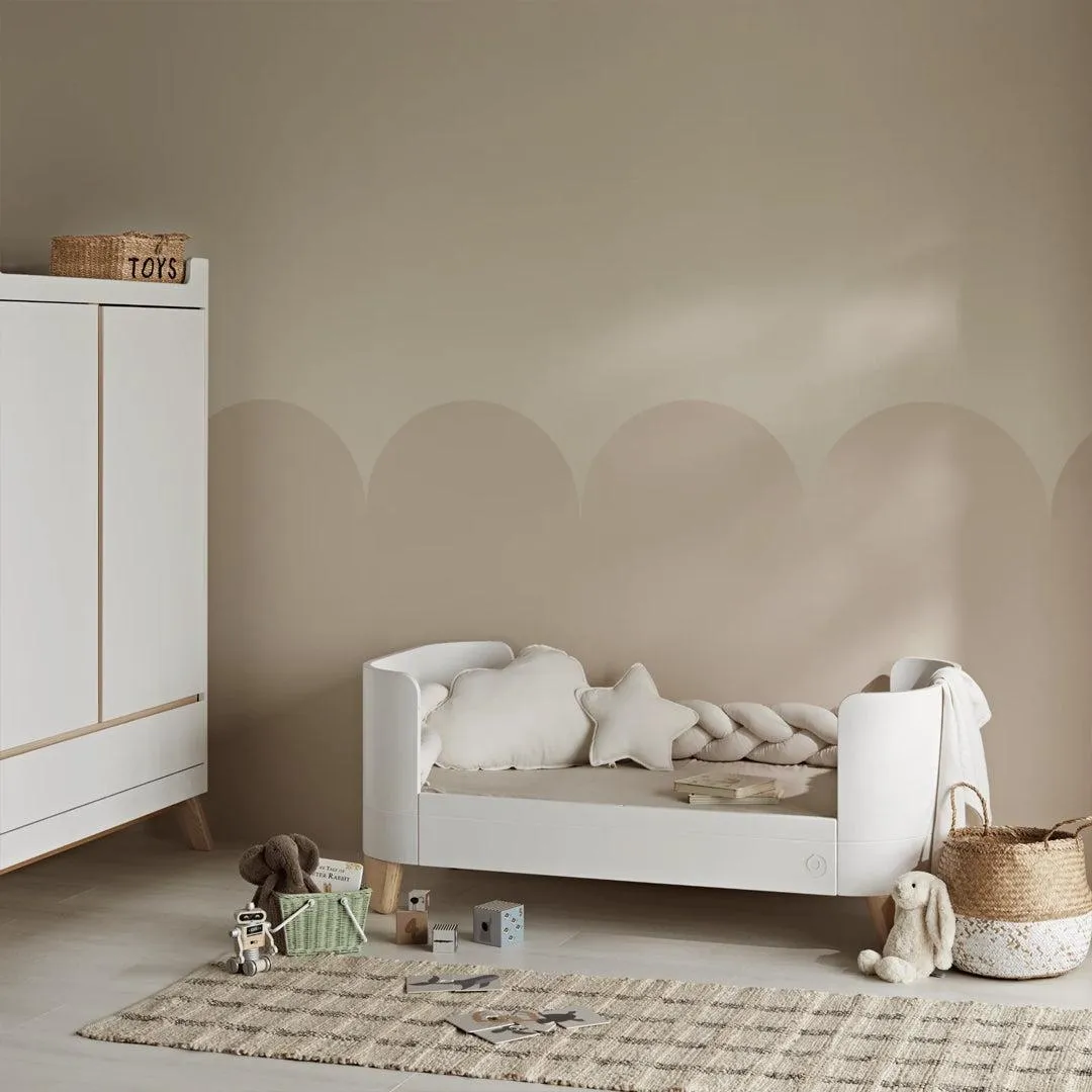 Gaia Baby Serena Cot Bed & Dresser Set - White / Walnut