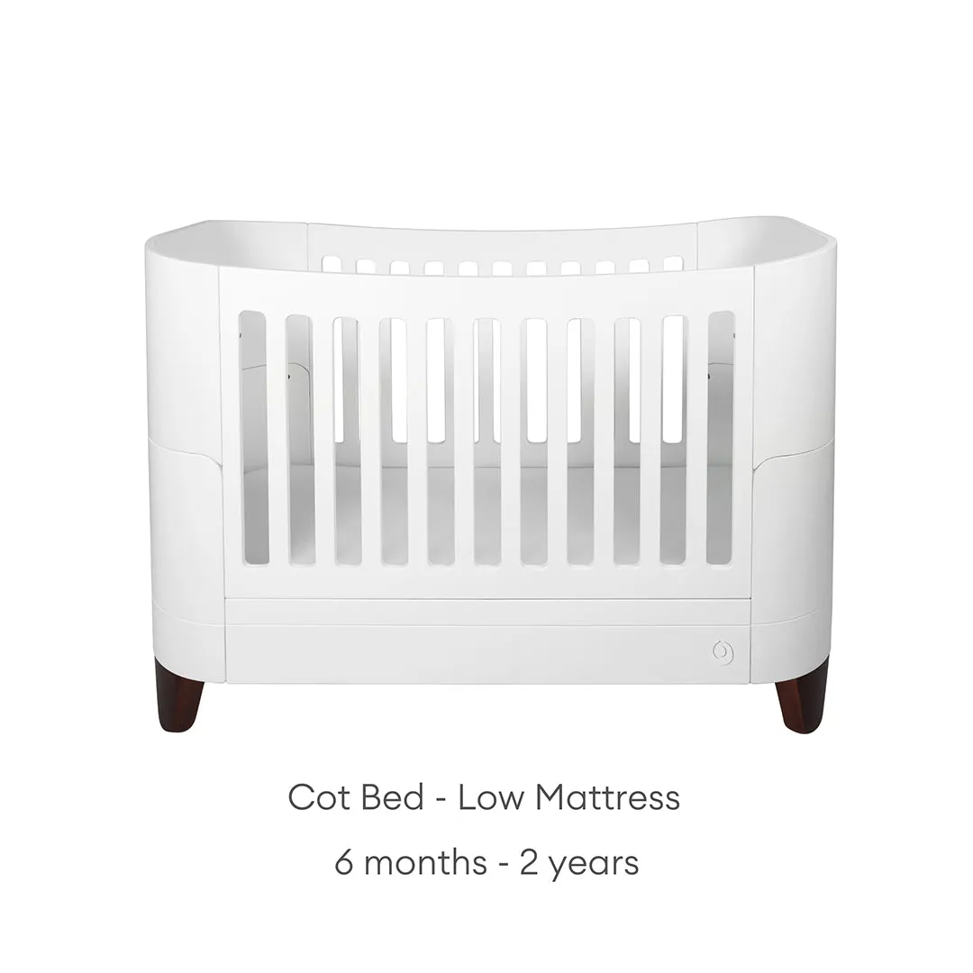 Gaia Baby Serena Cot Bed & Dresser Set - White/Natural
