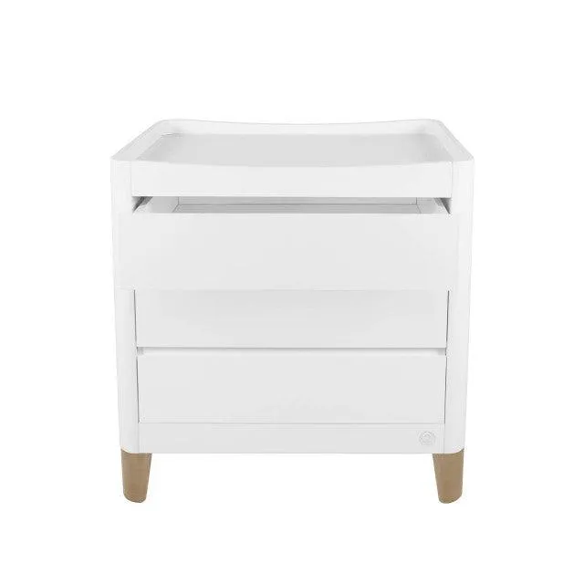 Gaia Baby Serena Mini Cot and Dresser Set - White / Natural