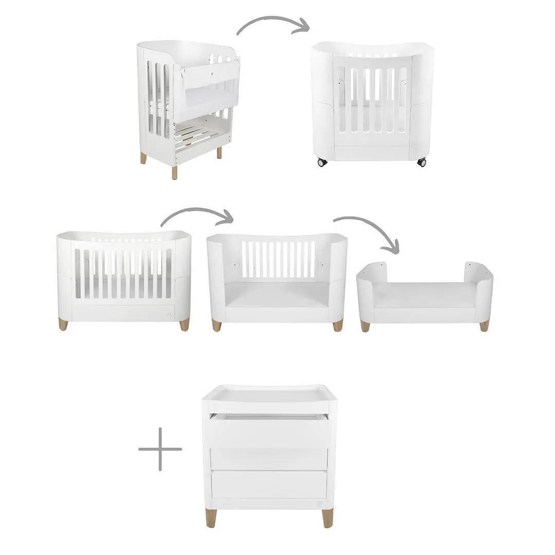 Gaia Baby Serena "All-In-One" and Dresser Set Bundle  - White / Natural