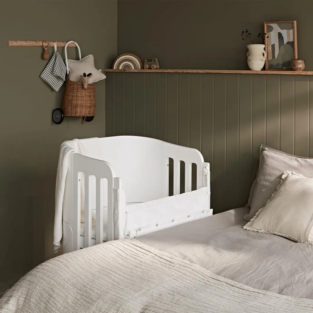 Gaia Baby Serena "All-In-One"  Includes Bedside (Incl Bedside mattress), Mini Cot & Cot Bed - White / Natural