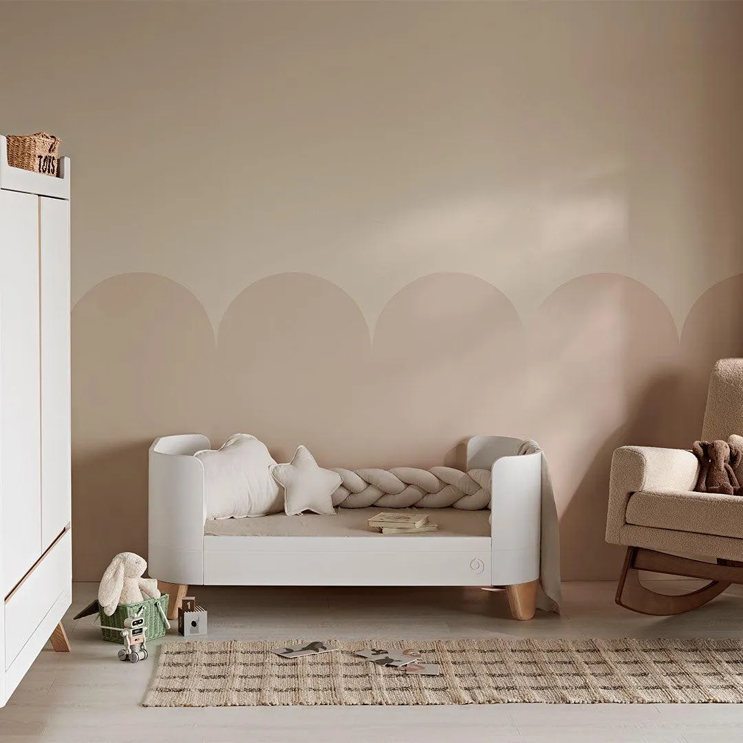 Gaia Baby Serena "All-In-One"  Includes Bedside (Incl Bedside mattress), Mini Cot & Cot Bed - White / Natural