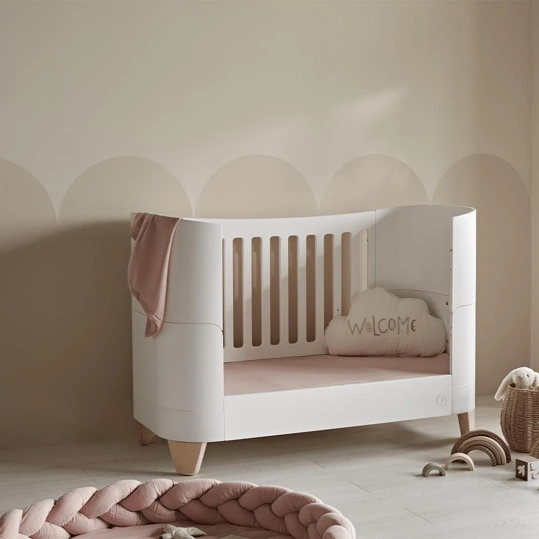 Gaia Baby Serena "All-In-One"  Includes Bedside (Incl Bedside mattress), Mini Cot & Cot Bed - White / Natural