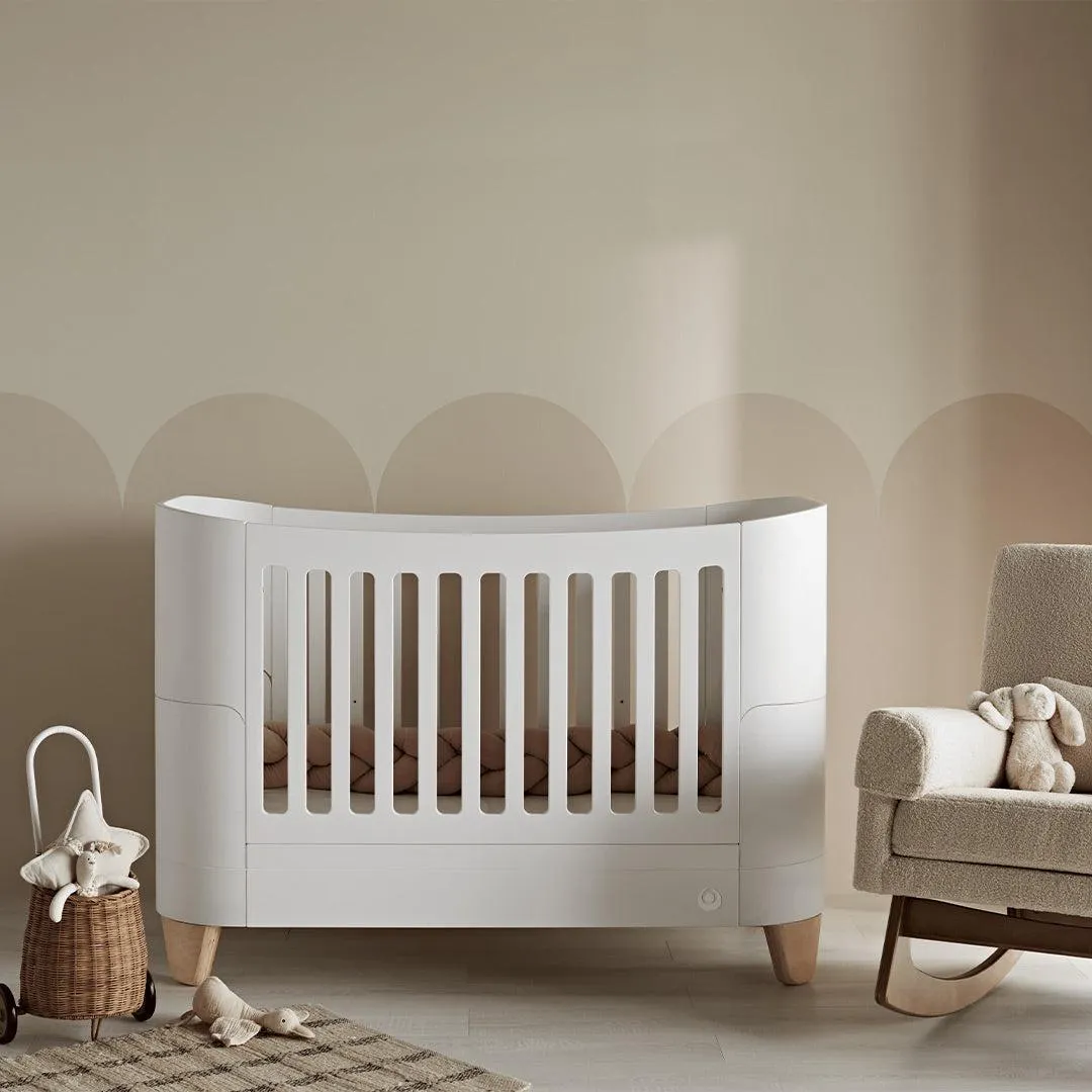 Gaia Baby Serena "All-In-One"  Includes Bedside (Incl Bedside mattress), Mini Cot & Cot Bed - White / Natural